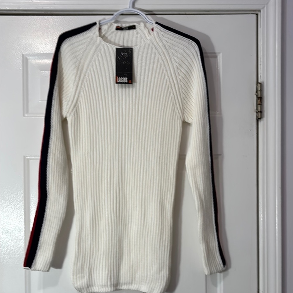 Men’s LAGOS White slim & long sweater Size XLarge New w tag